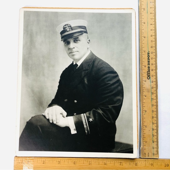 Antique picture General Military Officer Sat in Uniform Hat Professional Photo - Picture 3 of 4